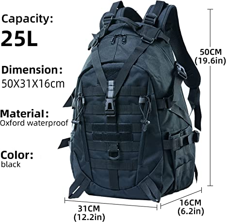 35L Tactical Backpack Hiking Daypacks Outdoor Military Molle Bag
